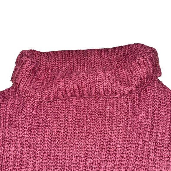 Free People Swim Too Deep Pullover Sweater Womens Size XS Burgundy Red Oversized - Picture 2 of 5